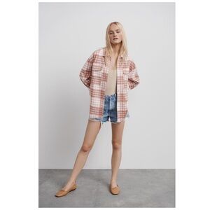 Zara faux suede plaid over shirt